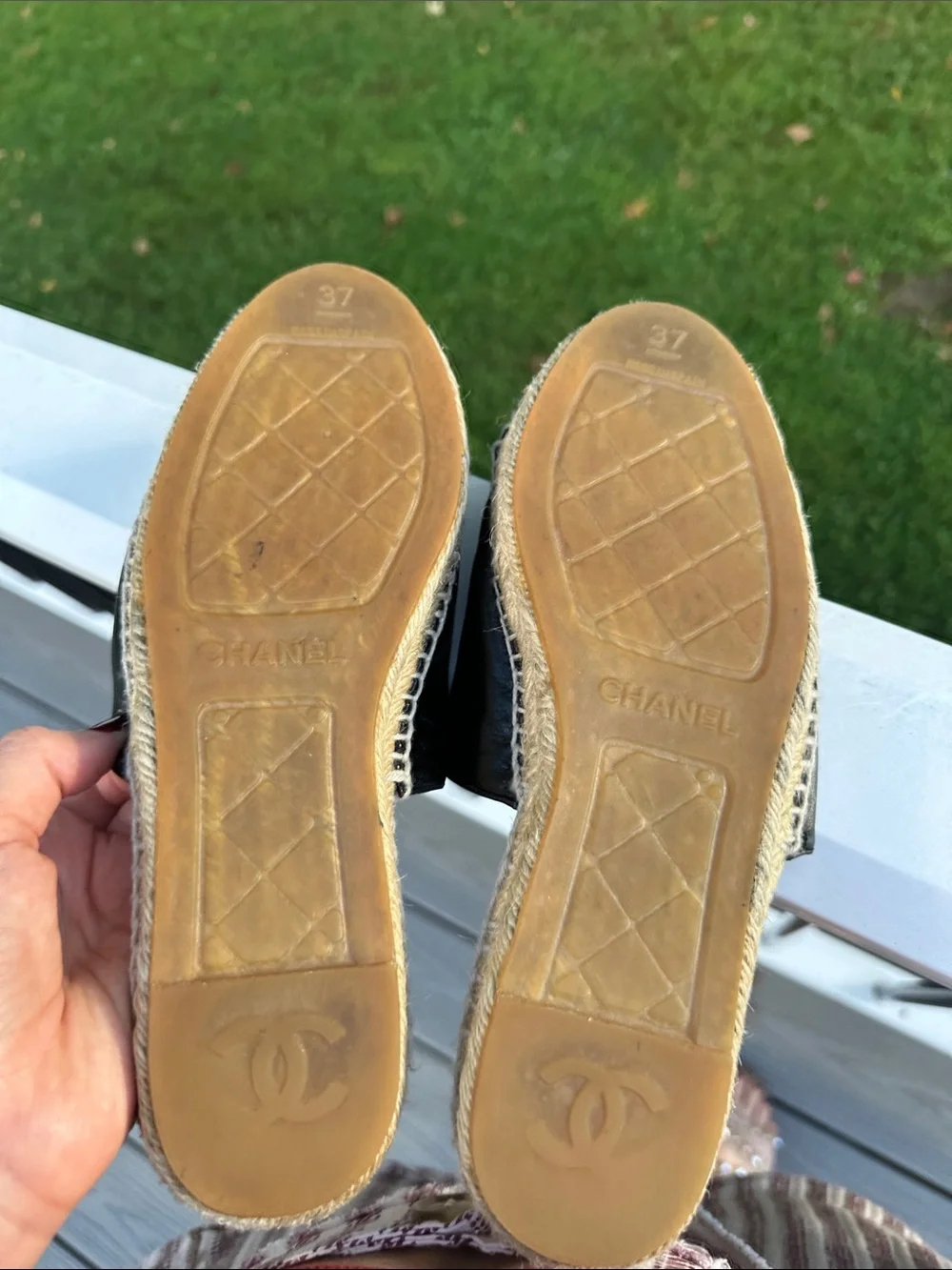 CHANEL leather espadrilles